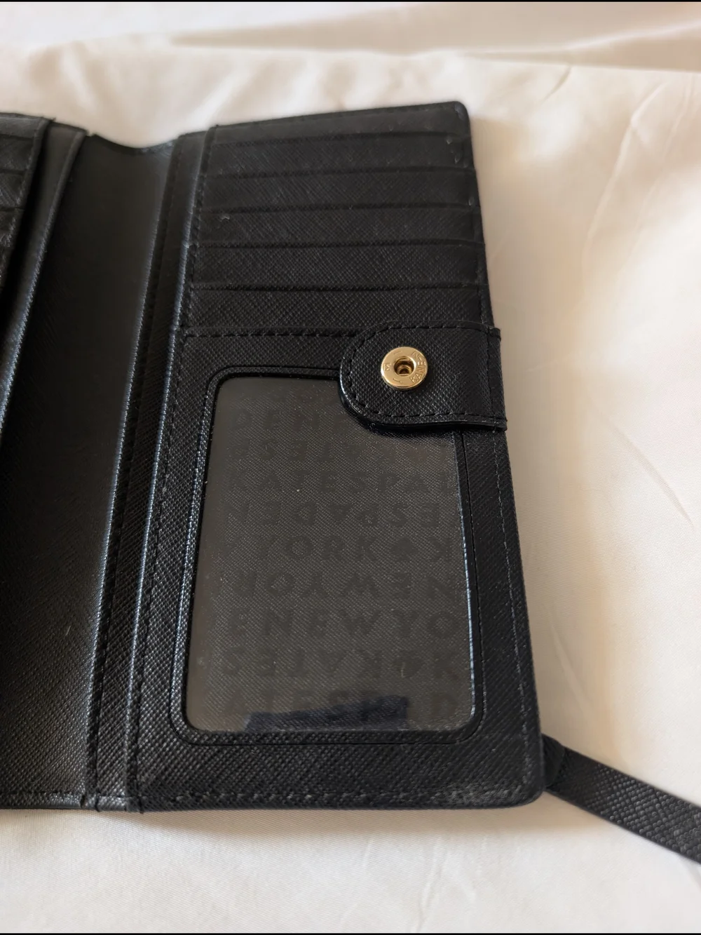 kate spade Beige and Black Saffiano Continental Wallet